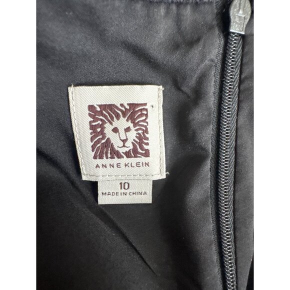 Anne Klein Womens Houndstooth Sleeveless Dress jumper Belt Size 10 Black White - Picture 3 of 5